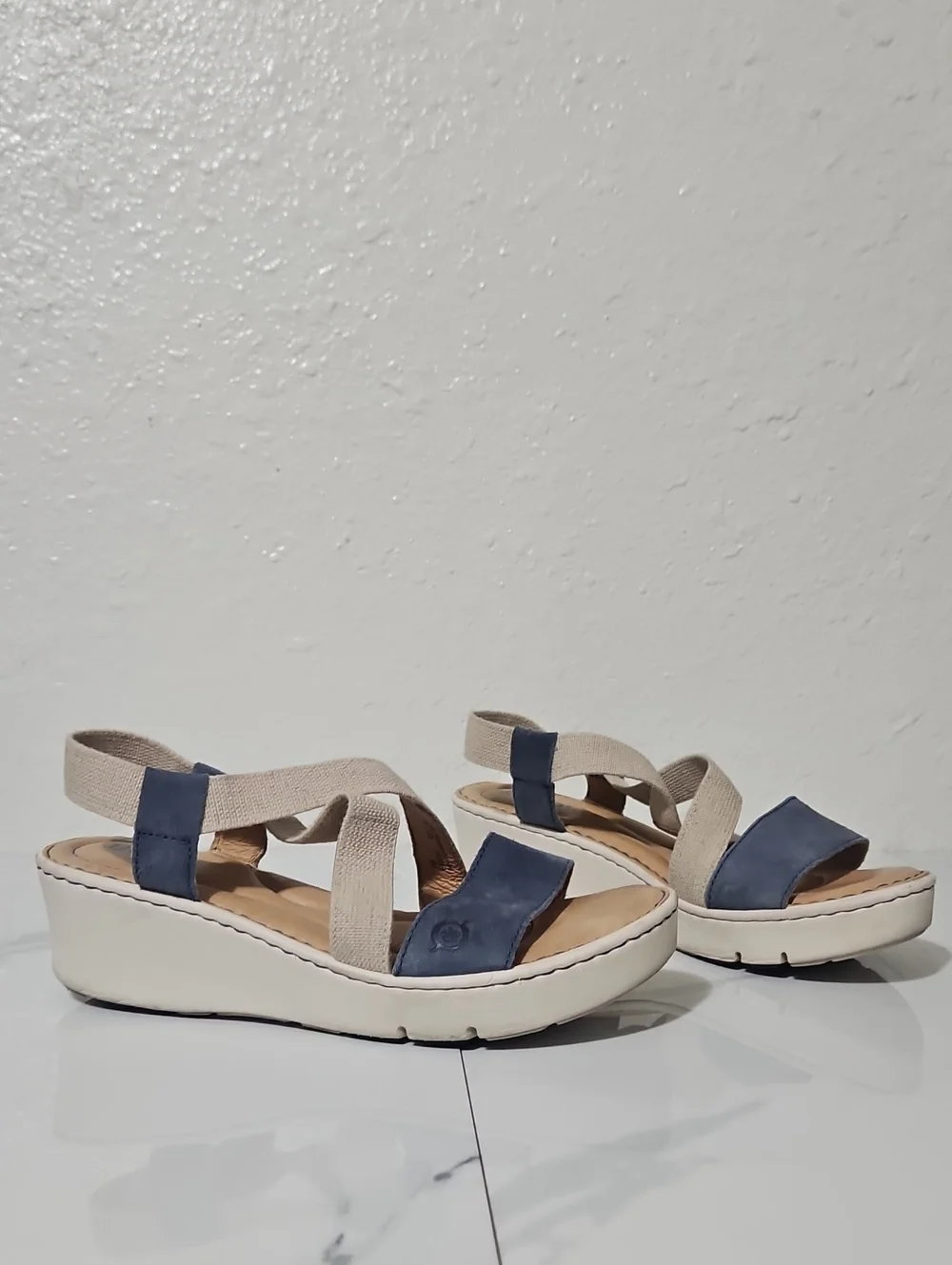 Born Kasady Mixed Media Platform Wedge Sandal - Picture 1 of 9